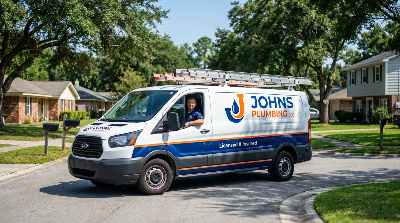 Johns Plumbing LLC service van in Woodland Park, CO