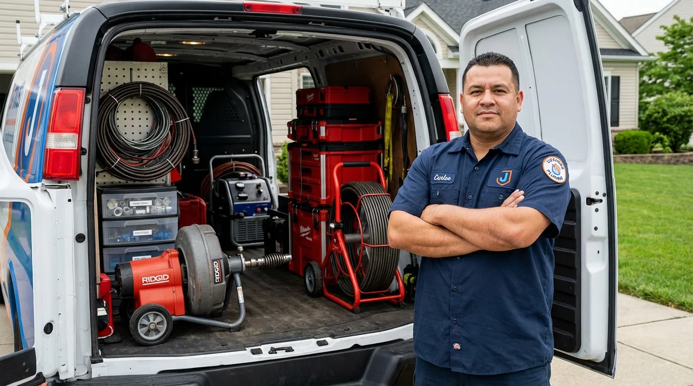 Professional drain cleaning equipment and Johns Plumbing LLC plumber in Woodland Park
