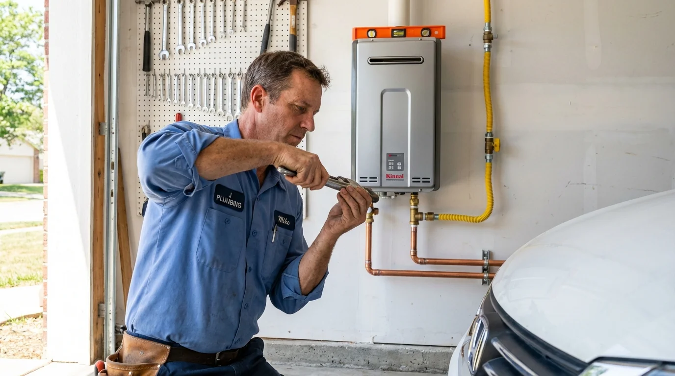 Tankless water heater installation by a Johns Plumbing LLC plumber in Woodland Park